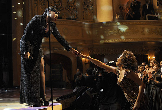 jennifer-hudson-whitney-houston Jennifer Hudson and Whitney Houston at the 2010 BET Honors